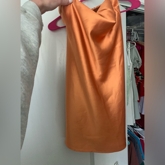 Lightly worn, silky orange sun dress. Comfortable and can be dressed up or down! - Picture 2 of 2